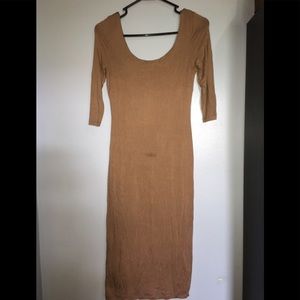 Half sleeve tan dress